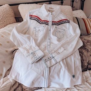 Ariat Embroidered White Western Shirt